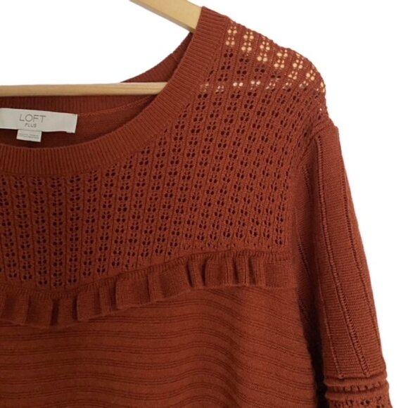 Loft Short Sleeve Ruffle Front Sweater 20/22 - Picture 6 of 6